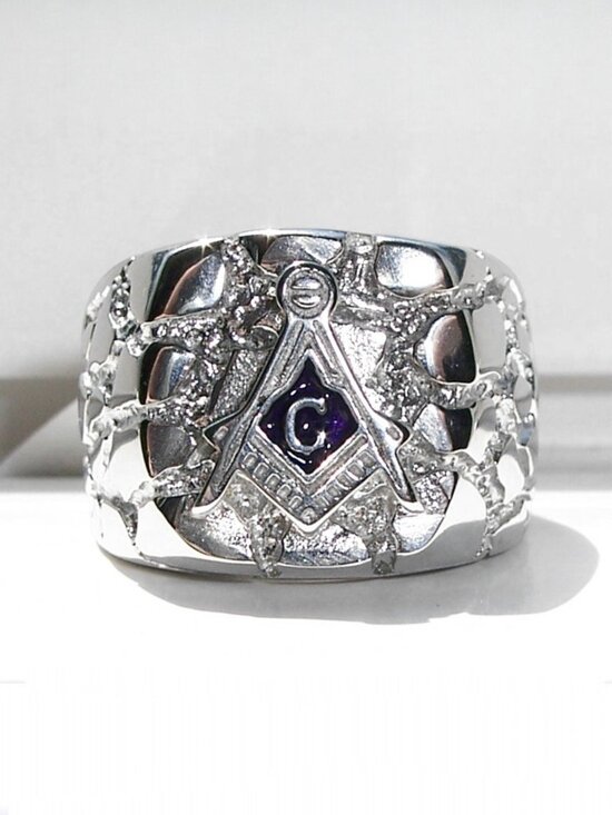 Other - STAINLESS STEEL Men’s Masonic Nugget Ring
